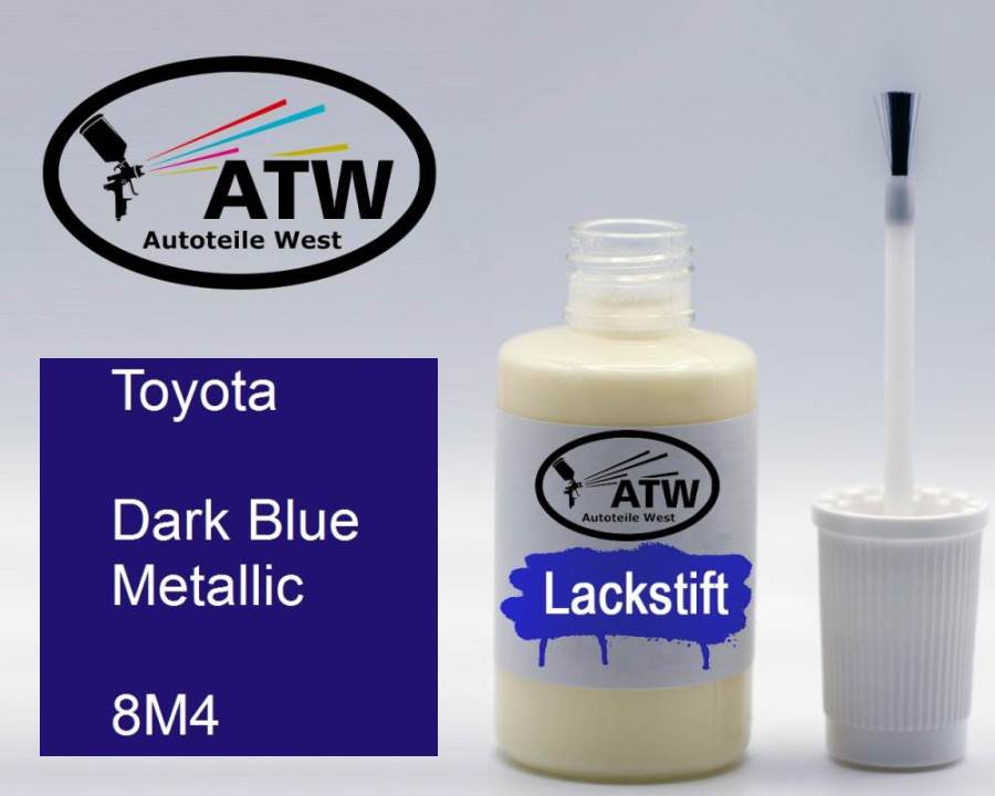 Toyota, Dark Blue Metallic, 8M4: 20ml Lackstift, von ATW Autoteile West.